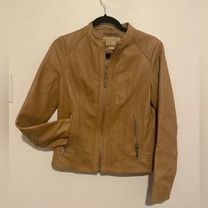 Michael Kors tan faux leather jacket